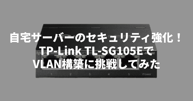 自宅サーバーのセキュリティ強化！TP-Link TL-SG105EでVLAN構築に挑戦してみた